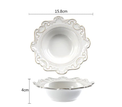 Creative Baroque European Tableware Set (Dinner Plates & Bowls)